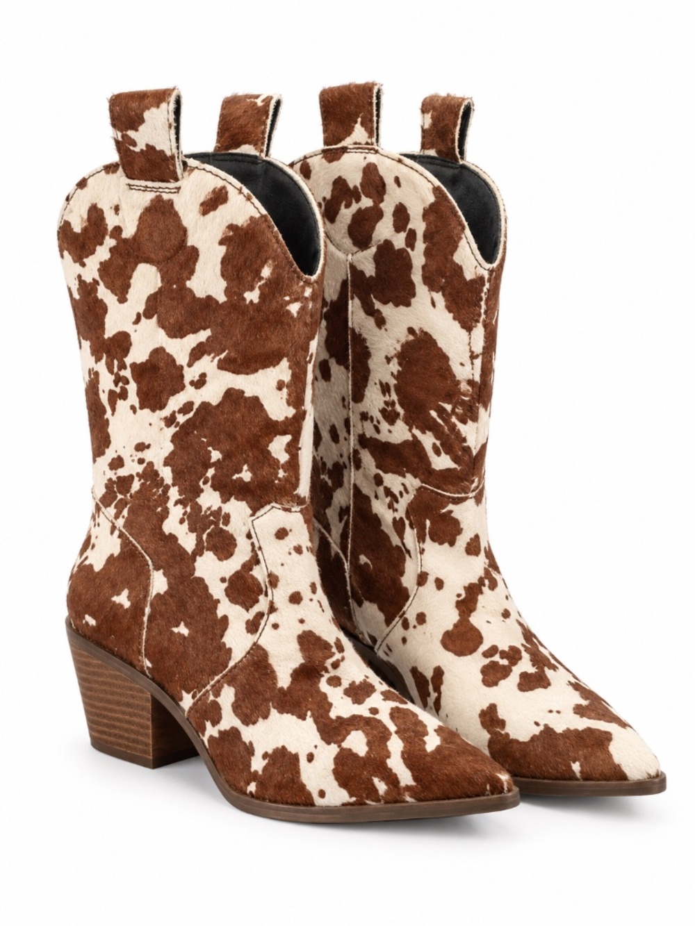 Dingo Cow Print Calf Hair Cowboy Boots Brown NWT 6.5